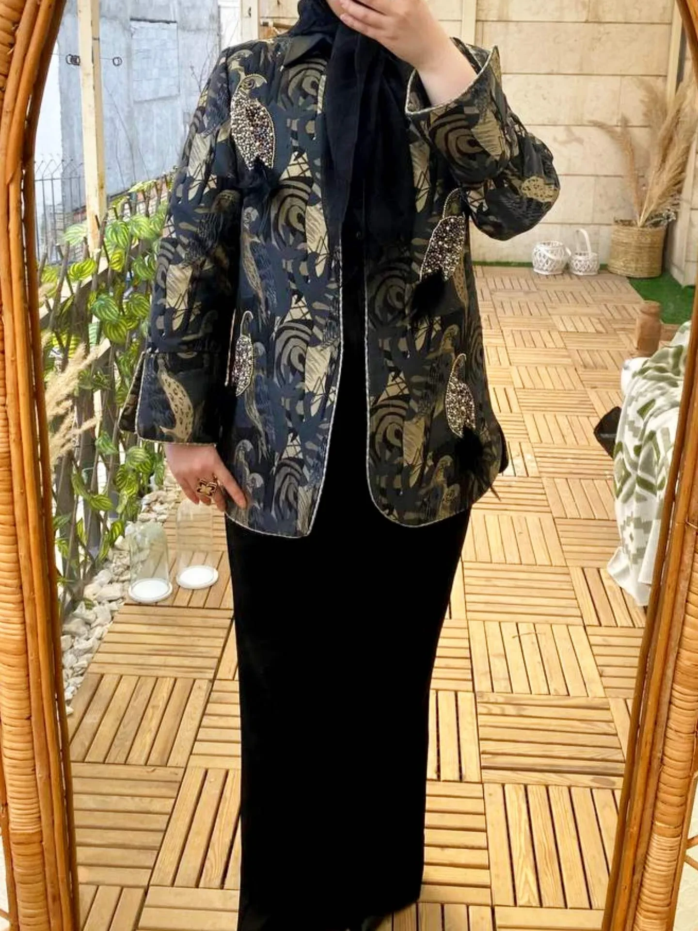 کت ژاکارد طوطی