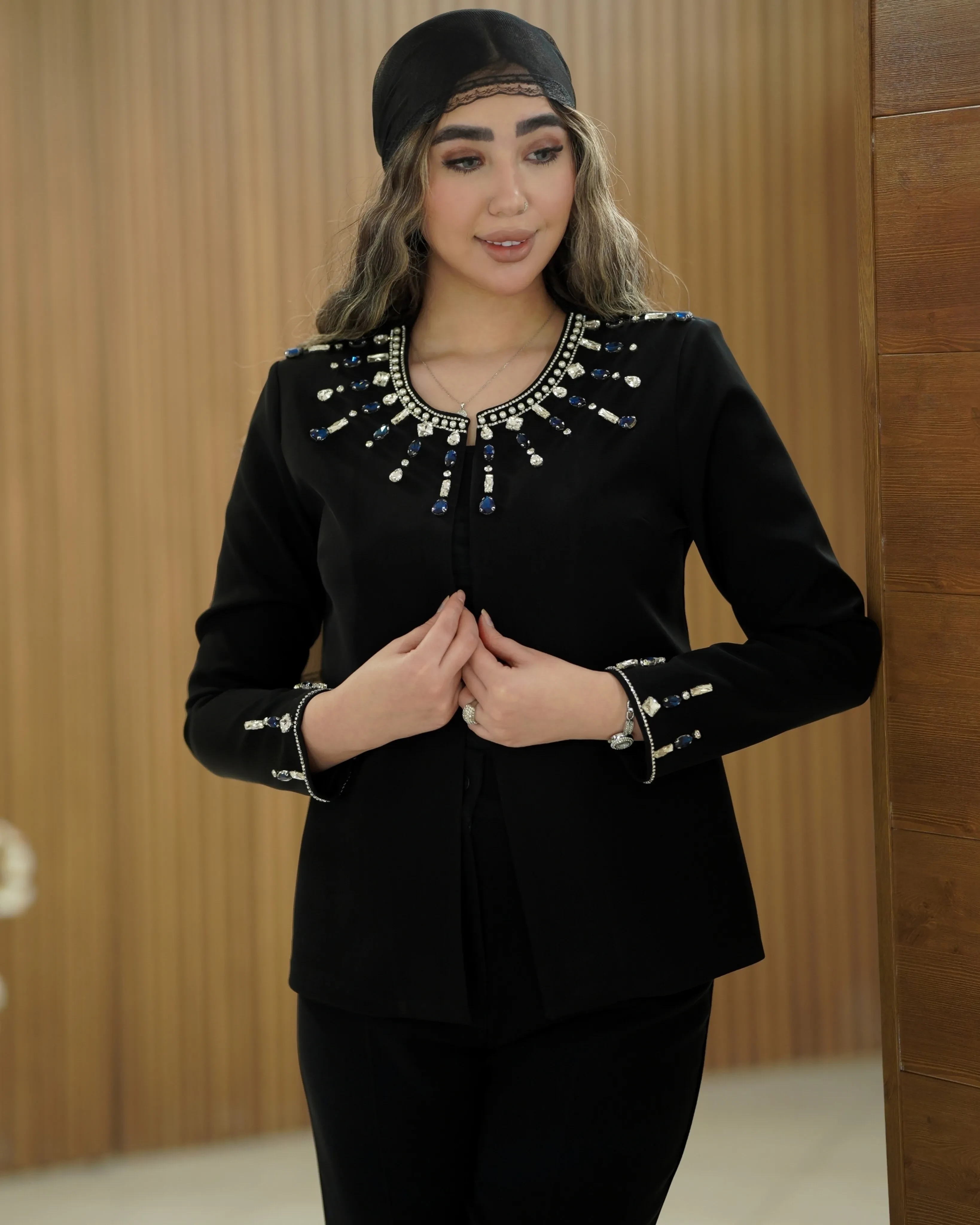 ست کت کراپ و شلوار مدل آسنات