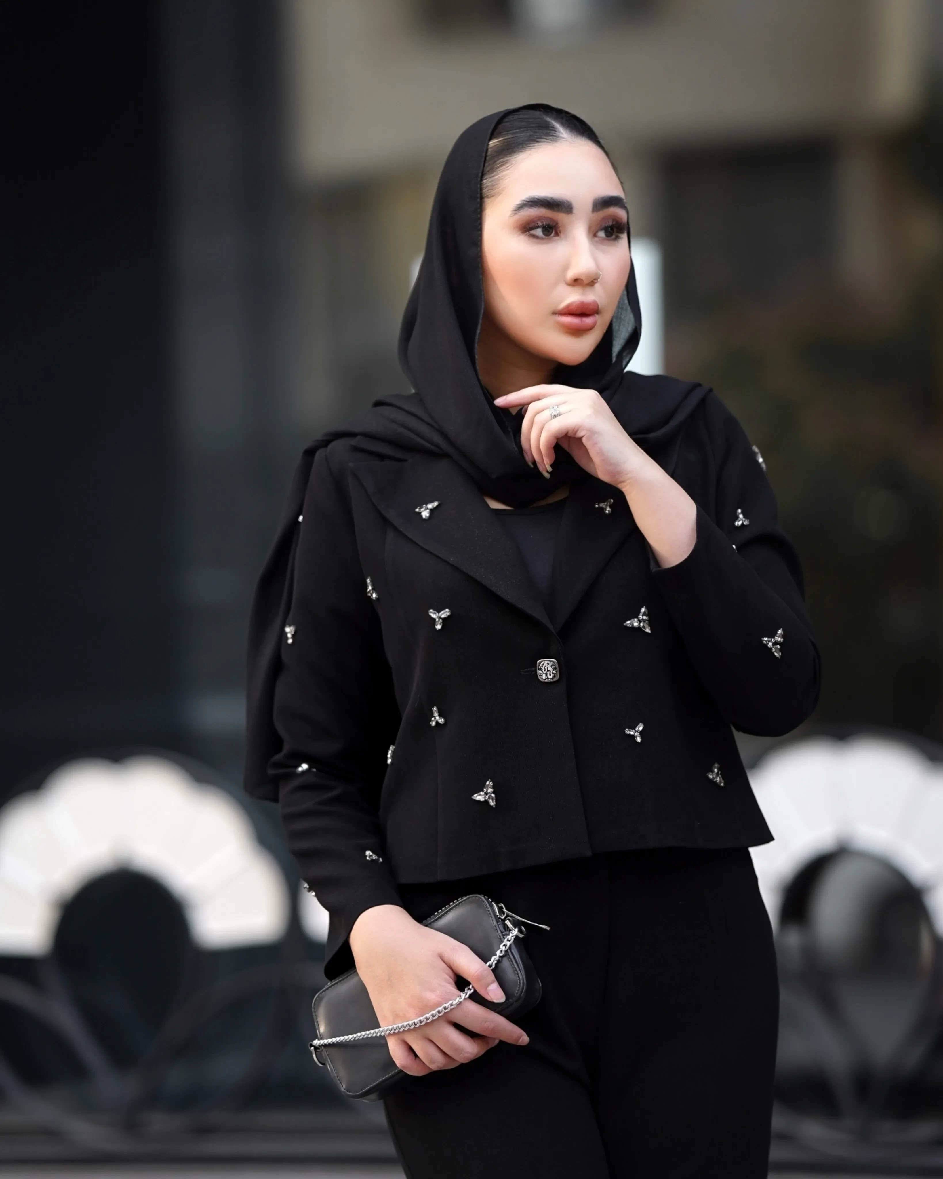 ست کت کراپ و شلوار مدل یاس
