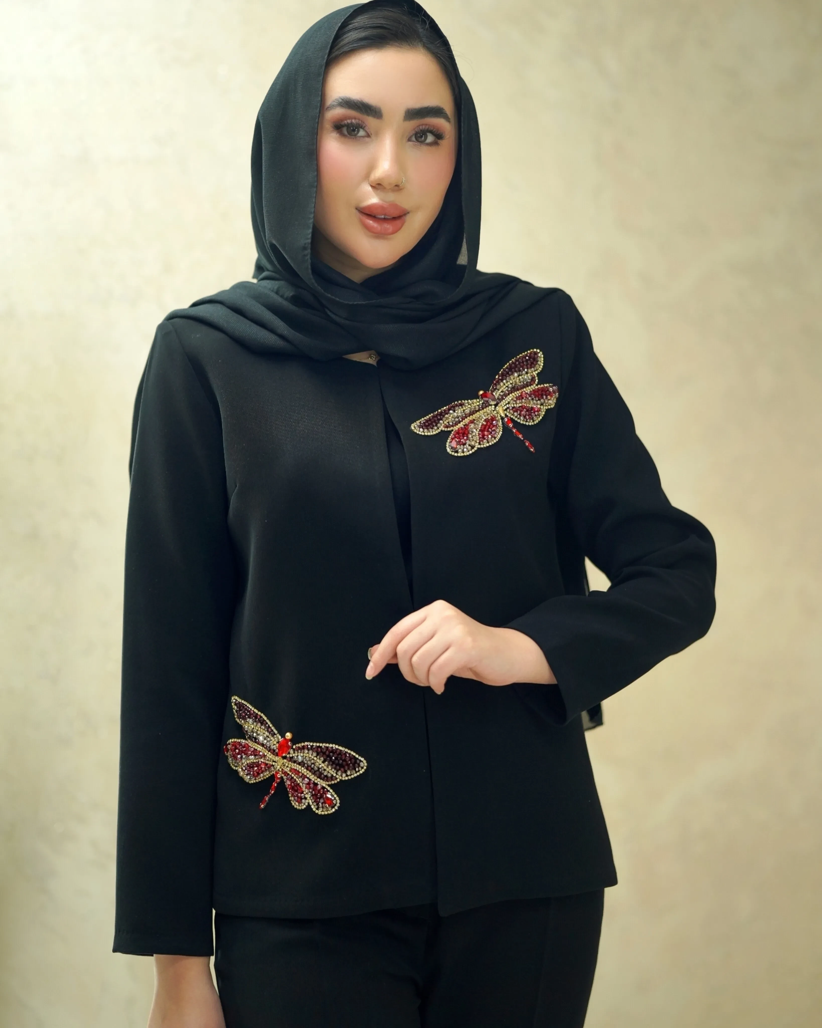 ست کت کراپ و شلوار مدل سنجاقک