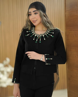 ست کت کراپ و شلوار مدل آسنات