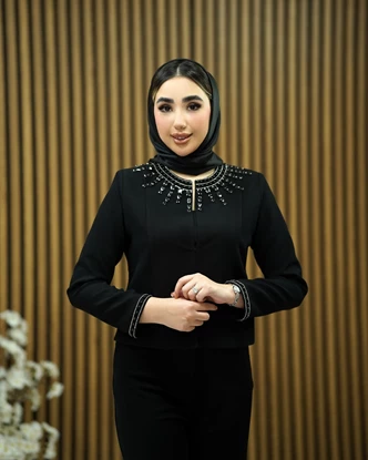 ست کت کراپ و شلوار مدل آسنات