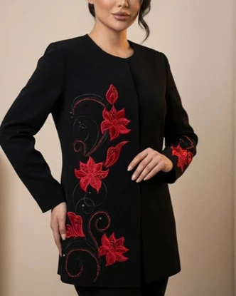 کت گلدوزی و جواهردوزی مدل شمشاد 1009