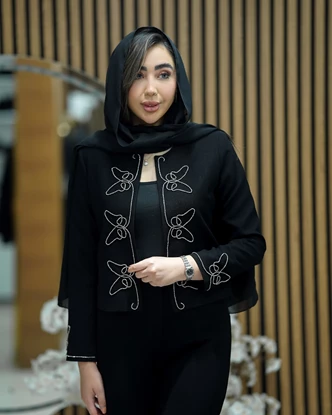 ست کت کراپ و شلوار مدل پروانه