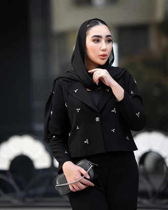 ست کت کراپ و شلوار مدل یاس