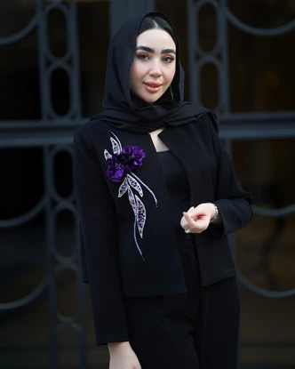 کت جواهردوزی شده مدل بنفشه