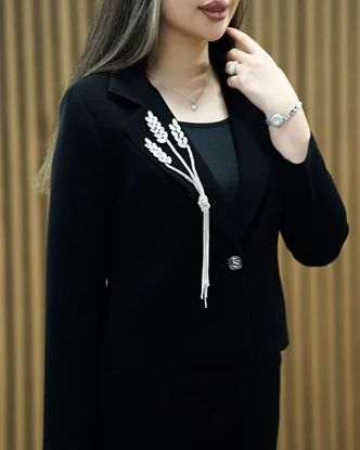 کت کراپ و شلوار گندم
