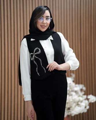 وست تک جواهردوزی شده مدل پاپیون بلند