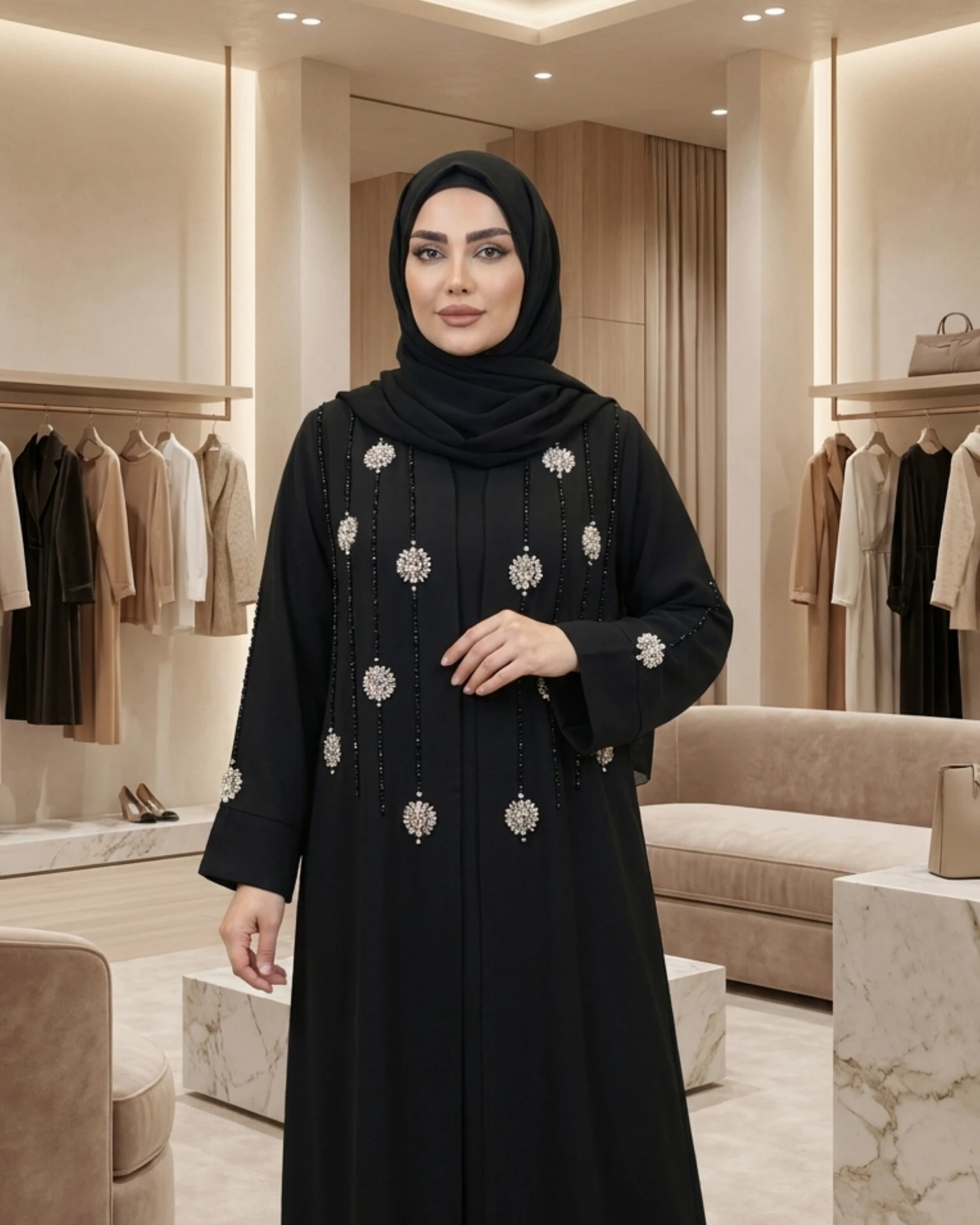 عبا جلوباز جواهردوزی مدل روناک