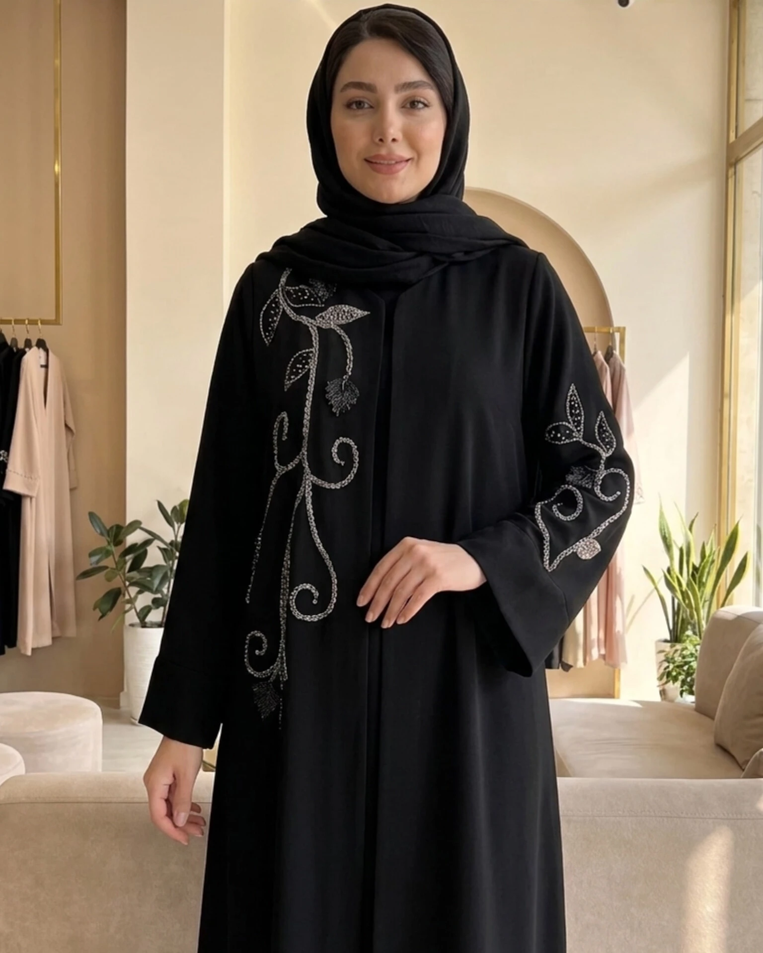 عبا جلو باز جواهردوزی مدل شیپوری 1